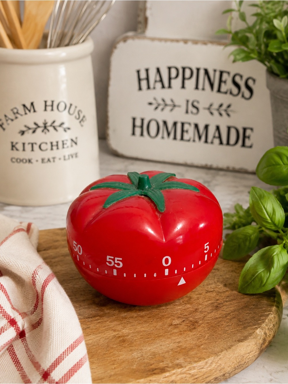 Red Tomato Kitchen Timer - Manual Countdown Timer